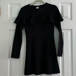 Selfie Leslie black ruffle long sleeve dress